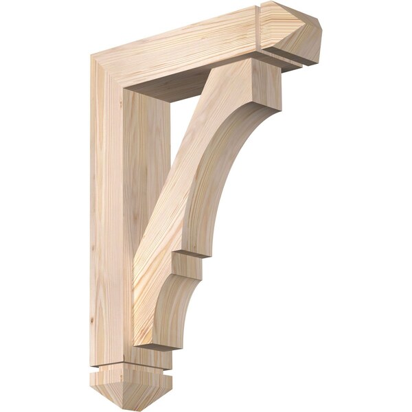 Ekena Millwork Balboa Arts and Crafts Smooth Bracket w/ Offset Brace, Douglas Fir, 5 1/2"W x 20"D x 28"H BKT0604X20X28BOA03SDF - main